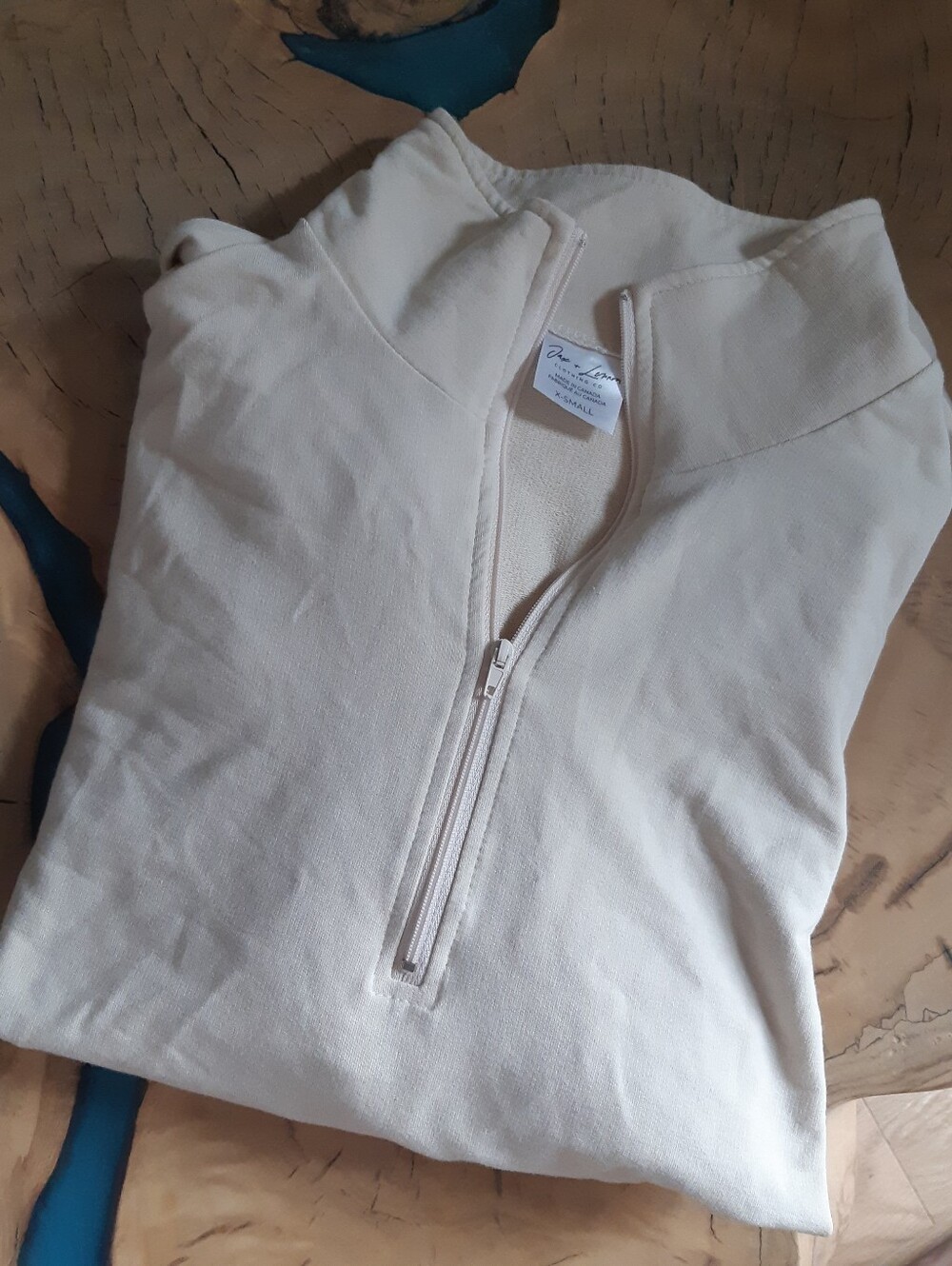 Jax & Lennon Women's Off White Half-Zip Pullover Top Size Extra Small